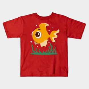 Gold Fish Cartoon Kids T-Shirt